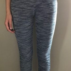 Lucky Brand Girls Blue Cream Knit Jogger Girls Pants, L, 12-14
